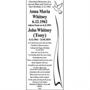 Anna Maria Whitney and John Whitney (Tony)